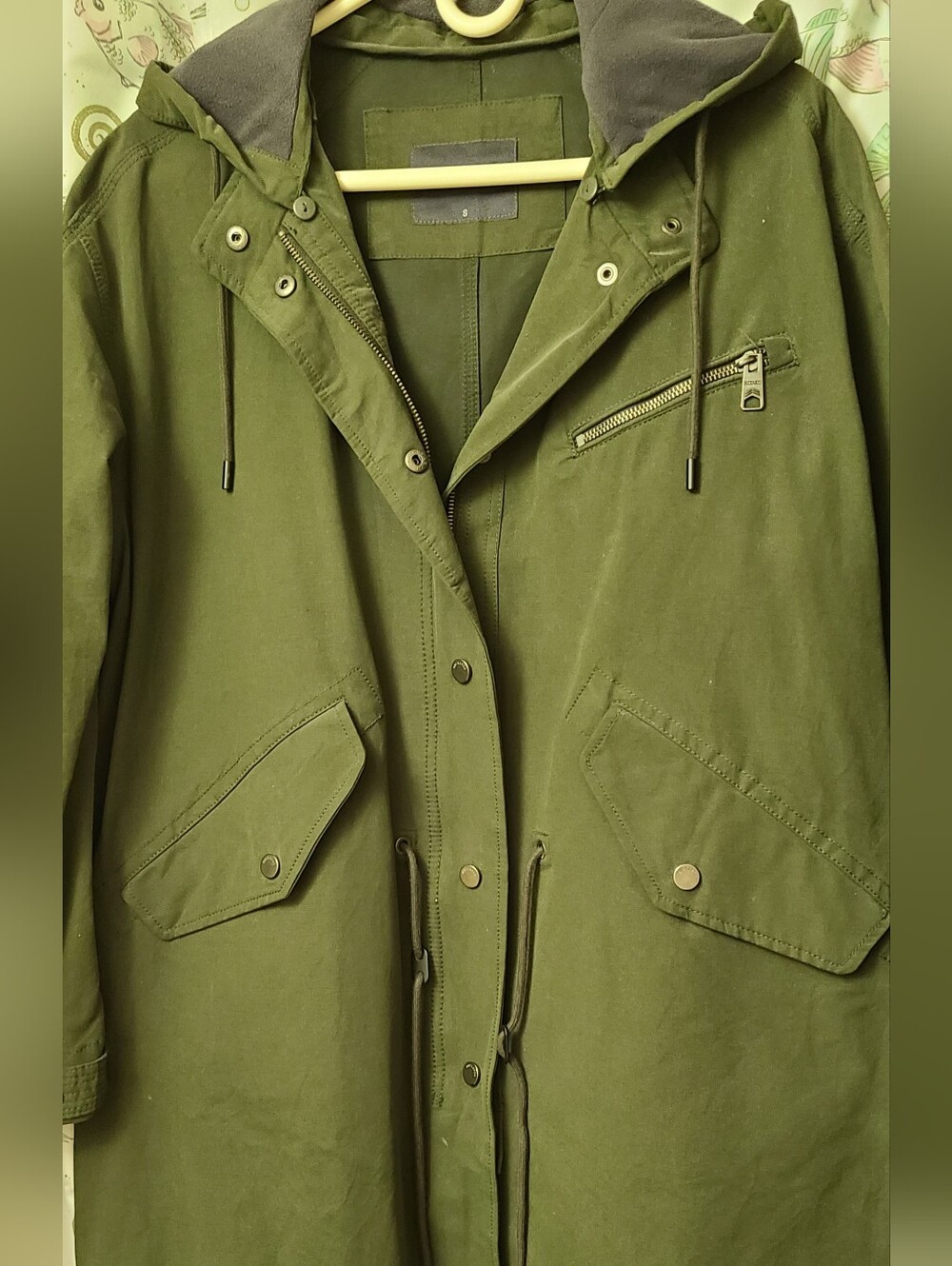 Olive Green Hooded Parka Jacket
